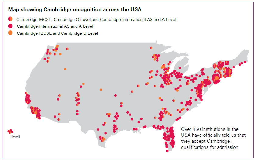 美国大学认可A-level 的官方信息